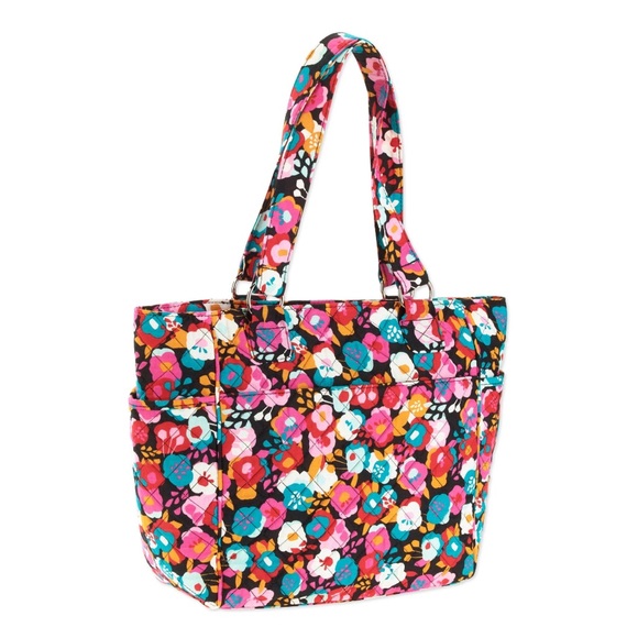 Waverly Handbags - Waverly Women's Satchel Quilted Pink Floral Print Tote Bag